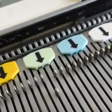 Close-up of needle markers on Brother standard gauge needles