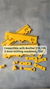 Yellow modular cast-on comb for Brother 3.5mm 7-gauge knitting machines (KH-110, KH-120)