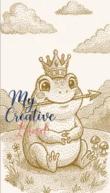 Frog princess with crown knitting chart, Slavic fairytale design for Brother STP